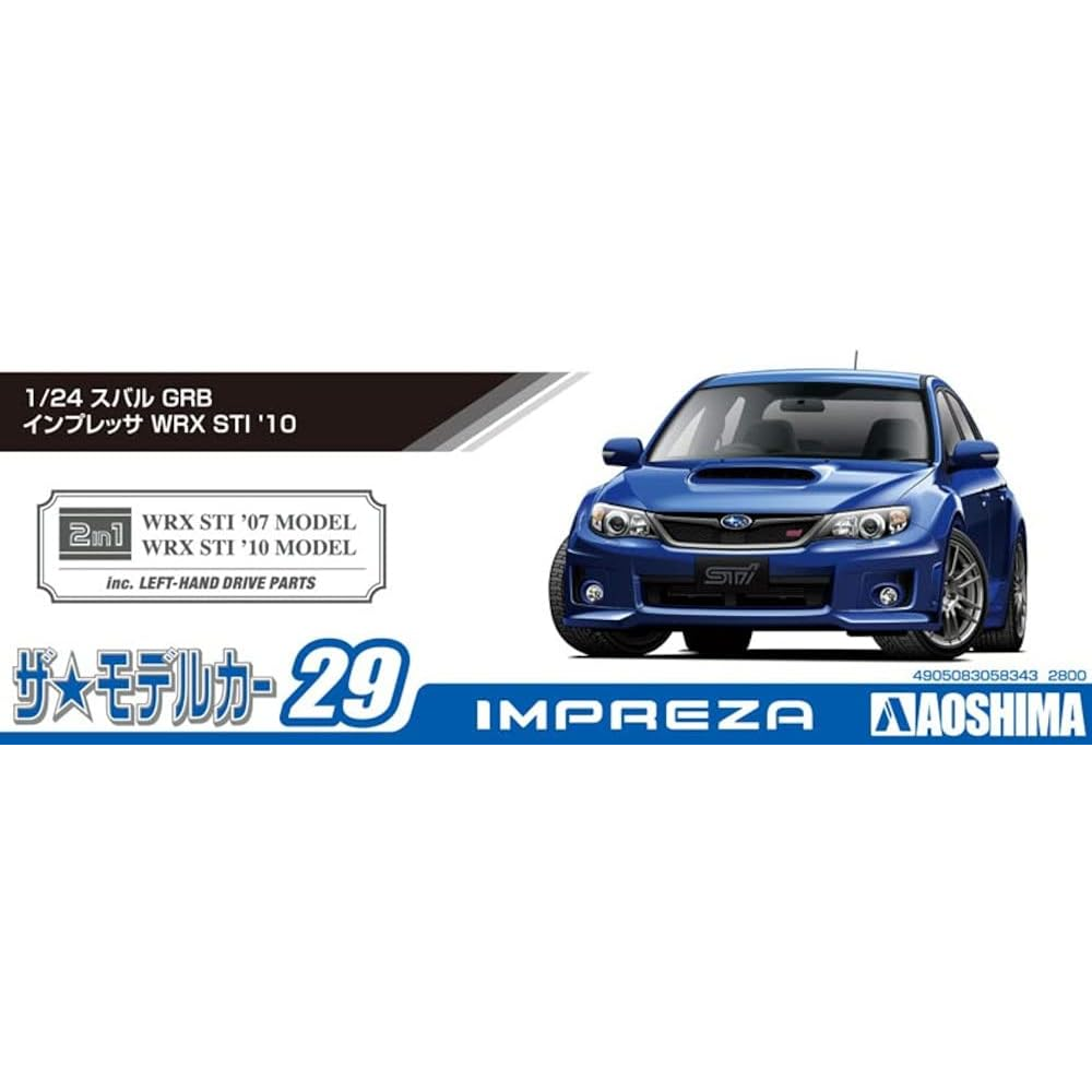 Aoshima: 1/24 SUBARU GRB IMPREZA WRX STI '10 Scale Model Kit #29 - Bards & Cards