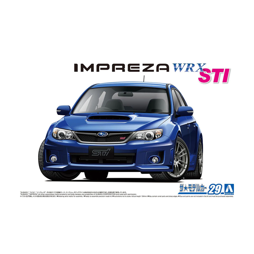 Aoshima: 1/24 SUBARU GRB IMPREZA WRX STI '10 Scale Model Kit #29 - Bards & Cards
