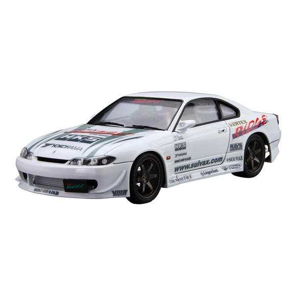 Aoshima: 1/24 VERTEX S15 SILVIA '99 (NISSAN) Scale Model Kit #08 - Bards & Cards