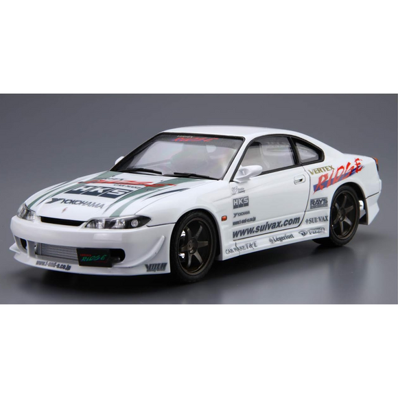 Aoshima: 1/24 VERTEX S15 SILVIA '99 (NISSAN) Scale Model Kit #08 - Bards & Cards