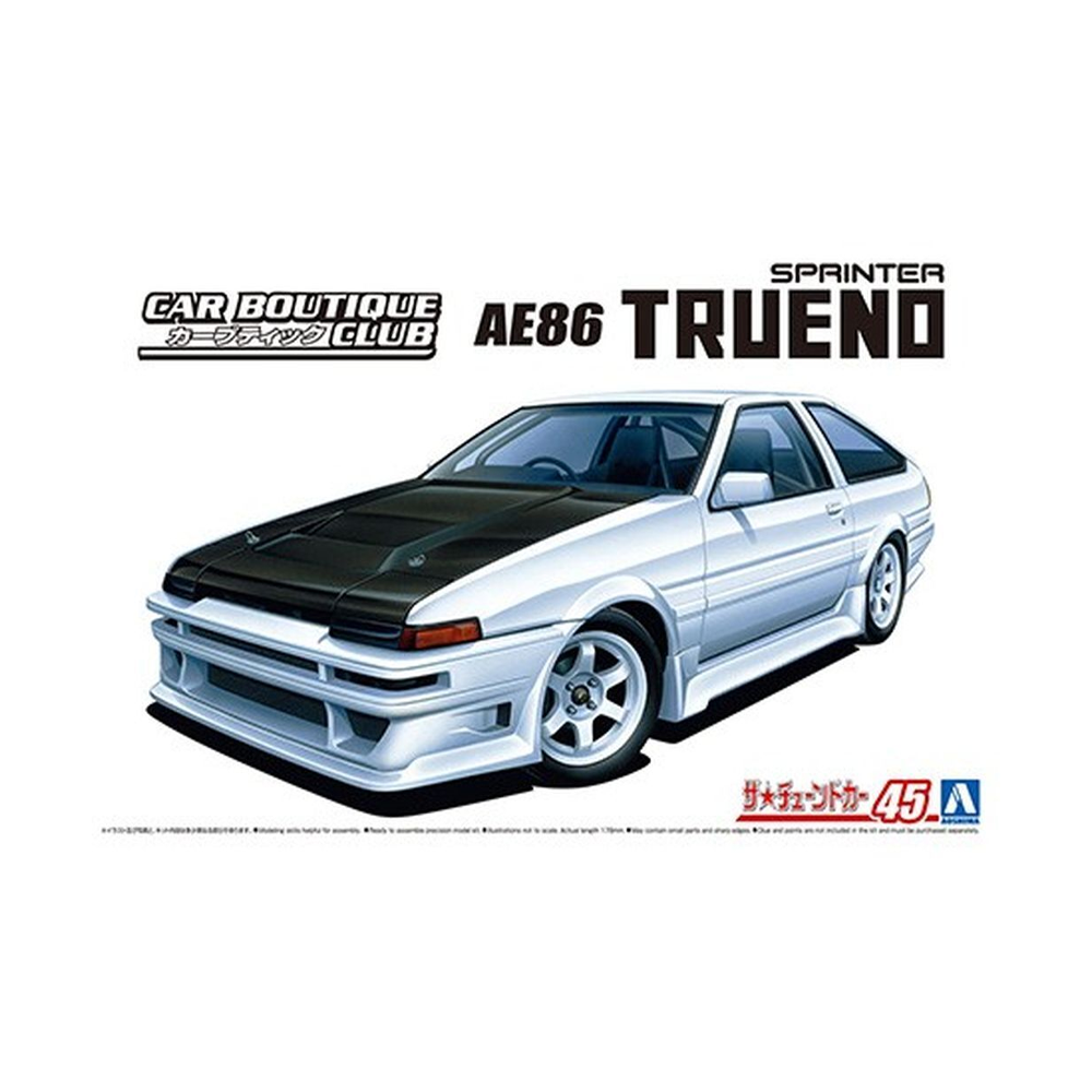 Aoshima: 1/24 Car Boutique Club AE86 Sprinter Trueno '85 (Toyota) Scale Model Kit #45 - 0