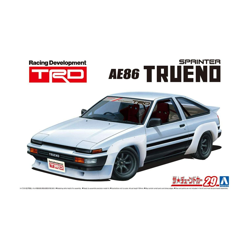 Aoshima: 1/24 TRD AE86TRUENO N2 '85 TOYOTA Scale Model Kit #29 - 0