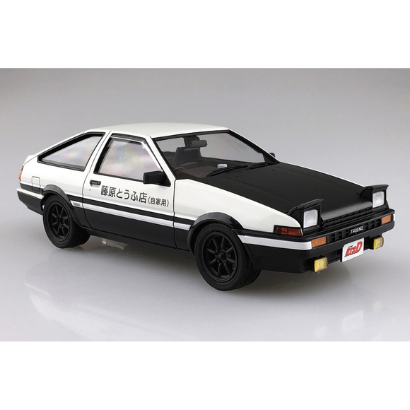Aoshima: 1/24 Initial D - Takumi Fujiwara AE86 Trueno Comics Vol. 37 Scale Model Kit #6 - Bards & Cards