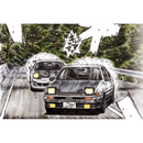 Aoshima: 1/24 Initial D - Takumi Fujiwara AE86 Trueno Comics Vol. 37 Scale Model Kit #6 - Bards & Cards