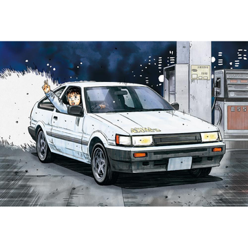 Aoshima: 1/24 Initial D - Itsuki Takeuchi AE85 Levin (Toyota) Scale Model Kit #10 - Bards & Cards