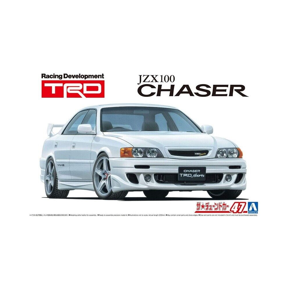 Aoshima: 1/24 TRD JZX100 Chaser '98 (Toyota) Scale Model Kit #47 - Bards & Cards