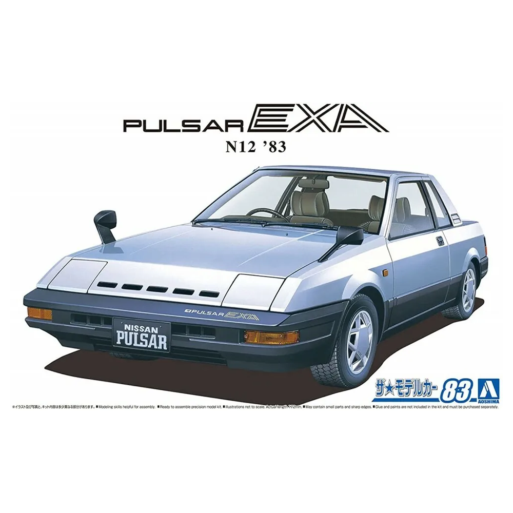 Aoshima: 1/24 Nissan HN12 Pulsar EXA '83 Scale Model Kit #83 - Bards & Cards