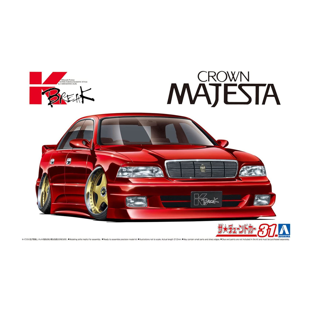 Aoshima: 1/24 K-BREAK UZS141 MAJESTA '91 (TOYOTA) Scale Model Kit #31 - Bards & Cards