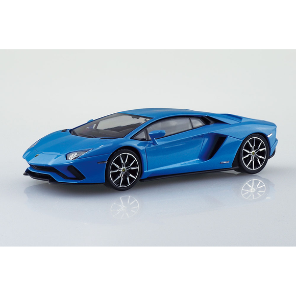 Aoshima: 1/32 The Snap Kit Lamborghini Aventador S (Pearl Blue) Scale Model Kit #12-E - Bards & Cards