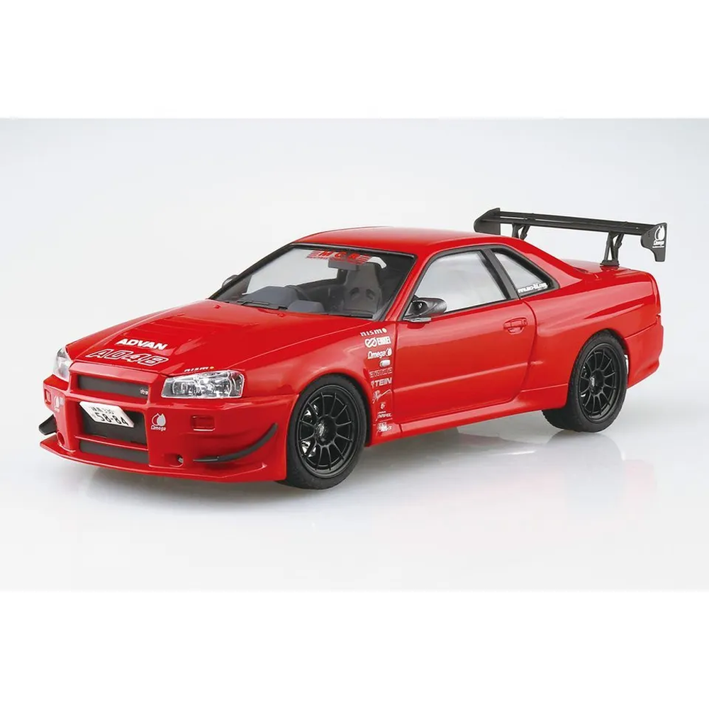 Aoshima: 1/24 Nissan MCR Skyline BNR34 GT-R '02 Scale Model Kit #71 - Bards & Cards