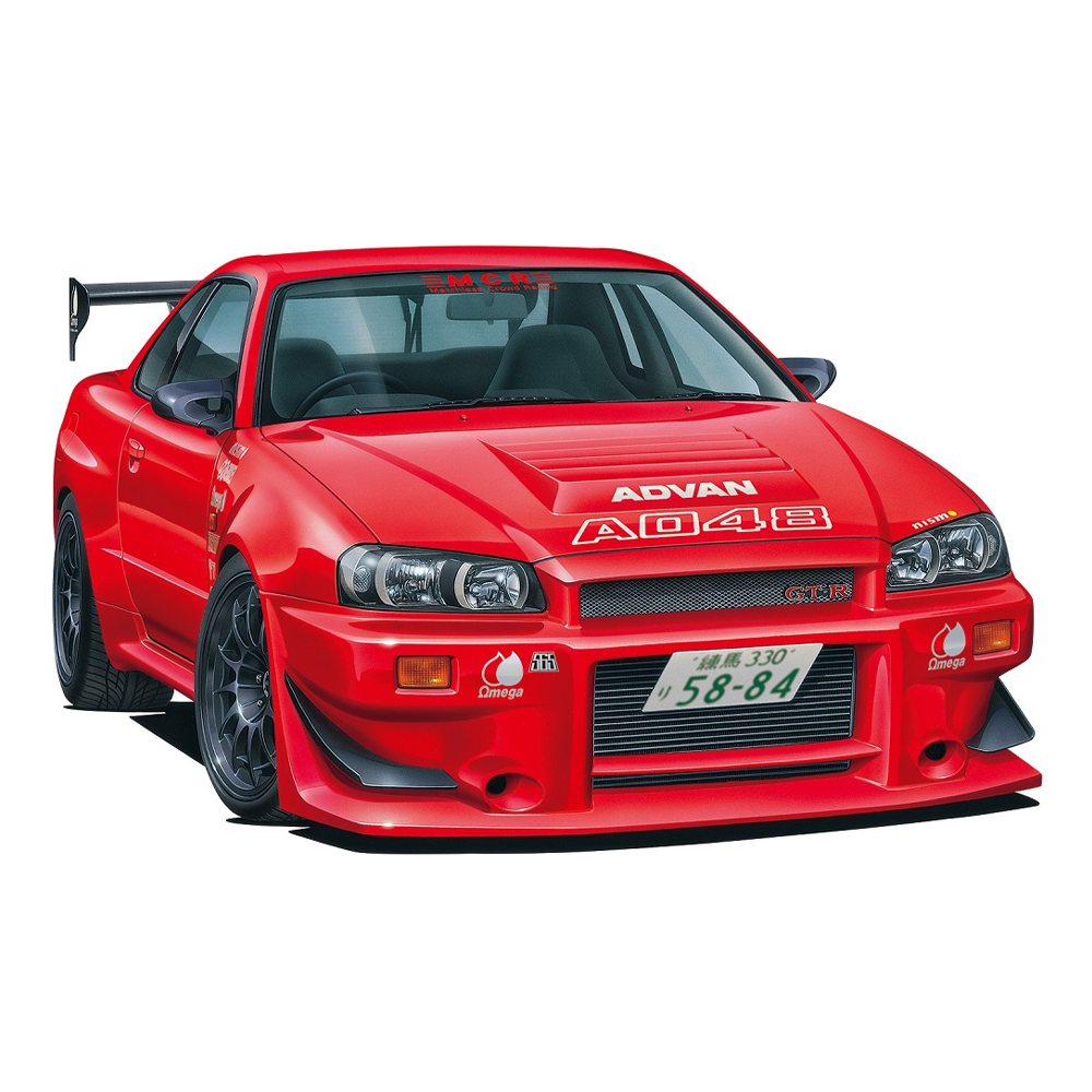 Aoshima: 1/24 Nissan MCR Skyline BNR34 GT-R '02 Scale Model Kit #71 - Bards & Cards