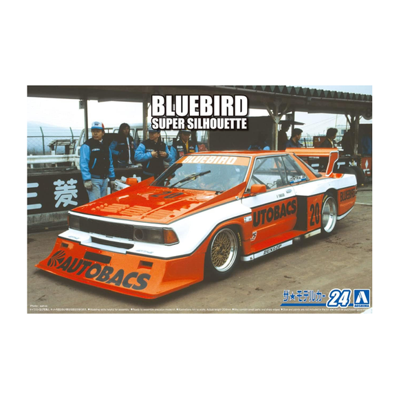 Aoshima: 1/24 NISSAN KY910 BLUEBIRD SUPER SILHOUETTE '83 Scale Model Kit #24 - Bards & Cards