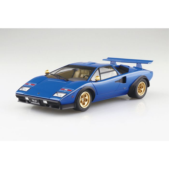 Aoshima: 1/24 '76 WOLF Countach Version 2 Scale Model Kit #18 - Bards & Cards