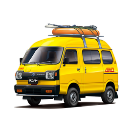 Aoshima: 1/24 SUBARU TT1 SAMBAR HIGH-ROOF 4WD '80 Scale Model Kit #55 - Bards & Cards