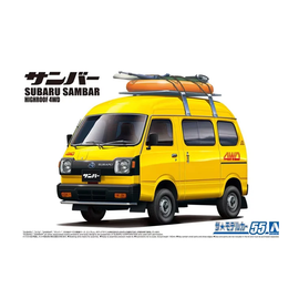 Aoshima: 1/24 SUBARU TT1 SAMBAR HIGH-ROOF 4WD '80 Scale Model Kit #55 - Bards & Cards