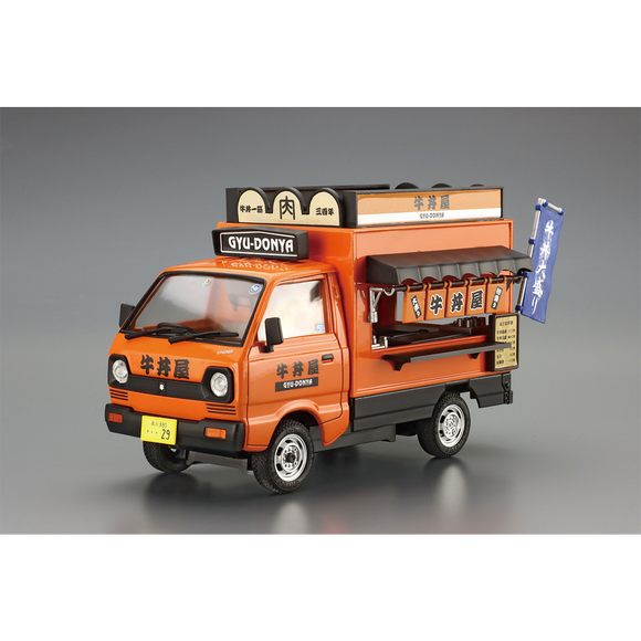 Aoshima: 1/24 Catering Machine Gyu-Donya Shop Truck Scale Model Kit #9 - Bards & Cards