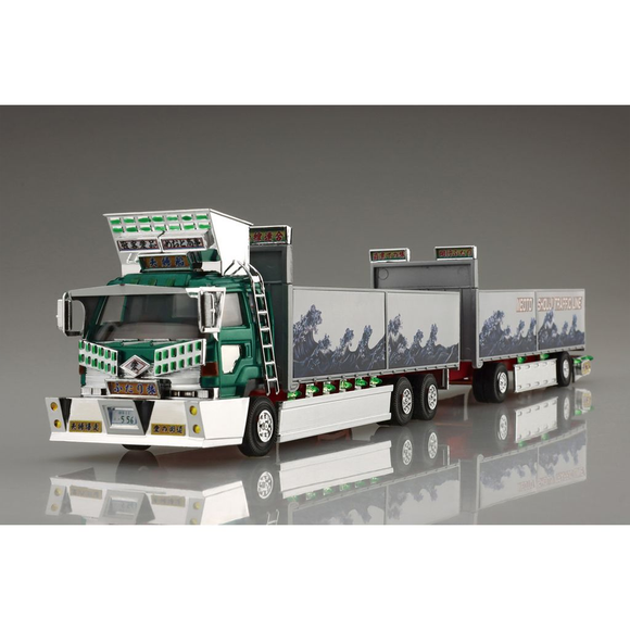 Aoshima: 1/64 Decoration Truck Mini Deco Next Fellow Traveler Truck and Trailer Scale Model Kit #10 - Bards & Cards
