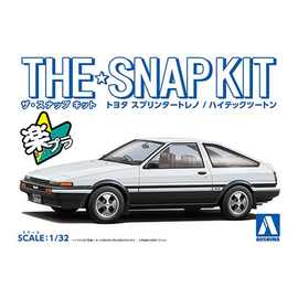 Aoshima: 1/32 The Snap Kit Toyota Sprinter Trueno (High-Tech Two Tone) 1/32 Scale Model Kit #16-A - Bards & Cards
