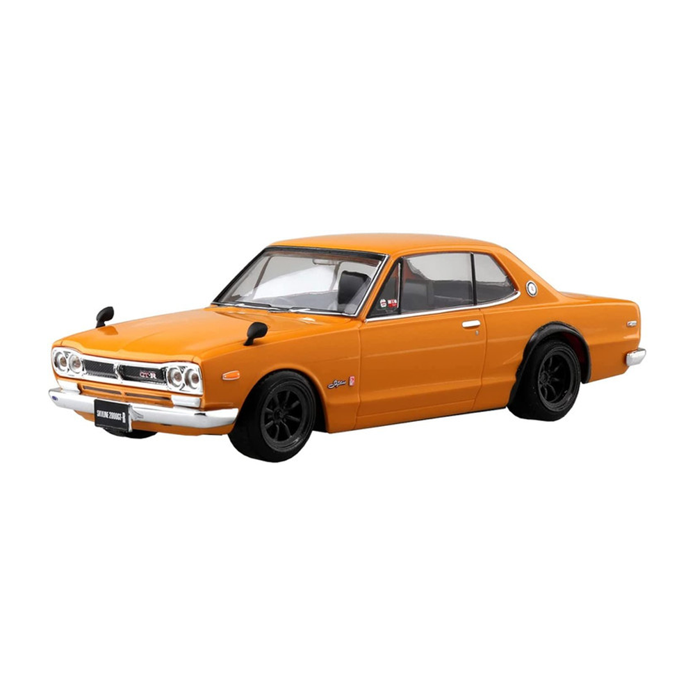 Aoshima: 1/32 The Snap Kit Nissan Skyline 2000 GT-R Custom Wheel (Safari Brown) Scale Model Kit #08-SP4 - 0