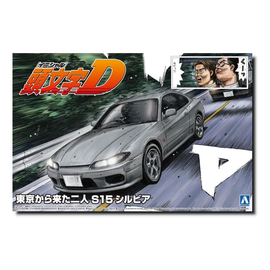 Aoshima: 1/24 Initial D - The Two Guys From Tokyo S15 Silvia Scale Model Kit #19 - Bards & Cards