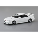 Aoshima: 1/32 The Snap Kit Nissan R34 Skyline GT-R Custom Wheel (White Pearl) Scale Model Kit #11-SP3 - Bards & Cards