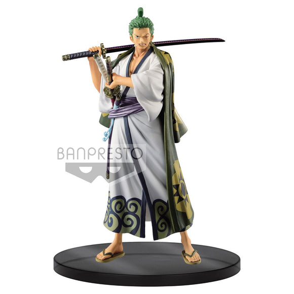 Banpresto: One Piece - DXF ~The Grandline Men~ Wanokuni Vol. 2 Roronoa Zoro (Green) - Bards & Cards