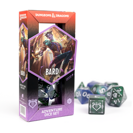D&D Adventure Dice Set - Bard Edition | Blue/Green 15pc Collection - Bards & Cards