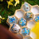 Bees And Flower Handmade Resin DND Dice Set - Bards & Cards