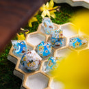 Bees And Flower Handmade Resin DND Dice Set - Bards & Cards