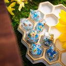 Bees And Flower Handmade Resin DND Dice Set - Bards & Cards
