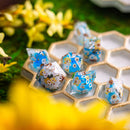 Bees And Flower Handmade Resin DND Dice Set - Bards & Cards