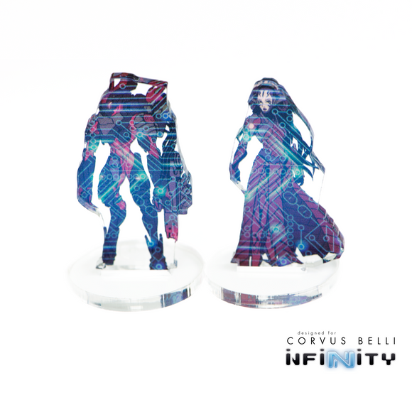 Infinity 3D Markers: Bit & Kiss (2x 25mm Cybermask) - Bards & Cards