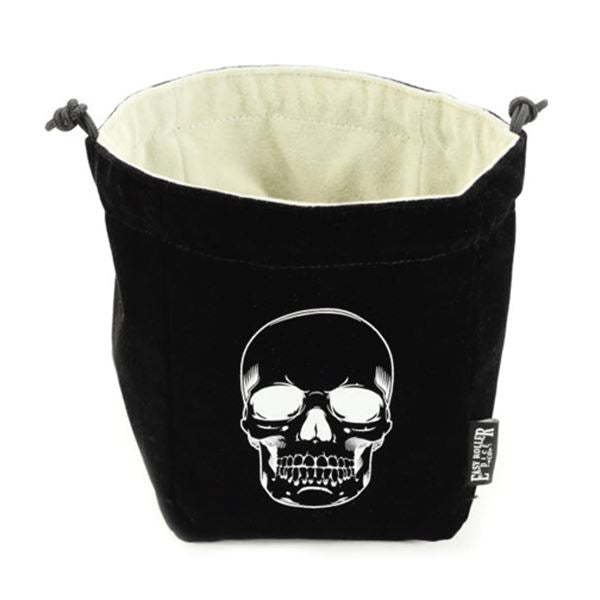 Reversible Skull Dice Bag - Black and White - Bards & Cards