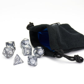 Black Smoke Dice - 7 Piece Set - Bards & Cards
