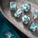 Blue Cloud Handmade Resin DND Dice Set - Bards & Cards