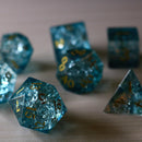 Blue Ocean Forge Fire Glass DND Dice Set - Bards & Cards