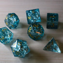 Blue Ocean Forge Fire Glass DND Dice Set - Bards & Cards