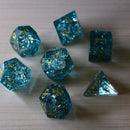Blue Ocean Forge Fire Glass DND Dice Set - Bards & Cards