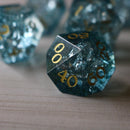 Blue Ocean Forge Fire Glass DND Dice Set - Bards & Cards