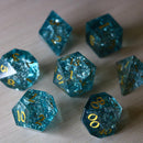 Blue Ocean Forge Fire Glass DND Dice Set - Bards & Cards