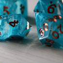 Blue Smoke Handmade Resin DND Dice Set - Bards & Cards