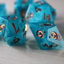 Blue Smoke Handmade Resin DND Dice Set - Bards & Cards