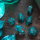 Blue Smoke Handmade Resin DND Dice Set - Bards & Cards