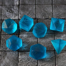 Blue Zircon Hand Carved Glass DND Dice Set - Bards & Cards