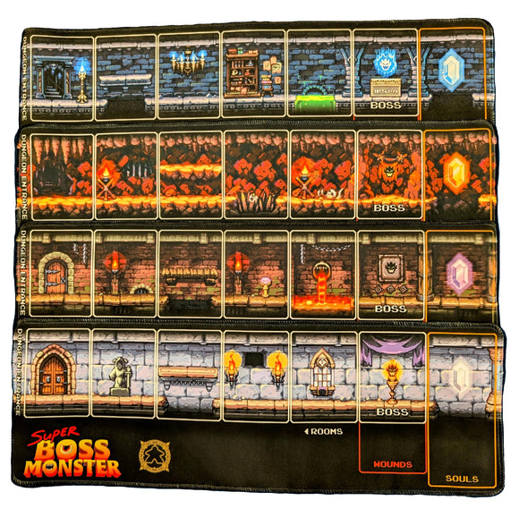 Super Boss Monster - 4 Individual Neoprene Player Dungeon Mats - Bards & Cards