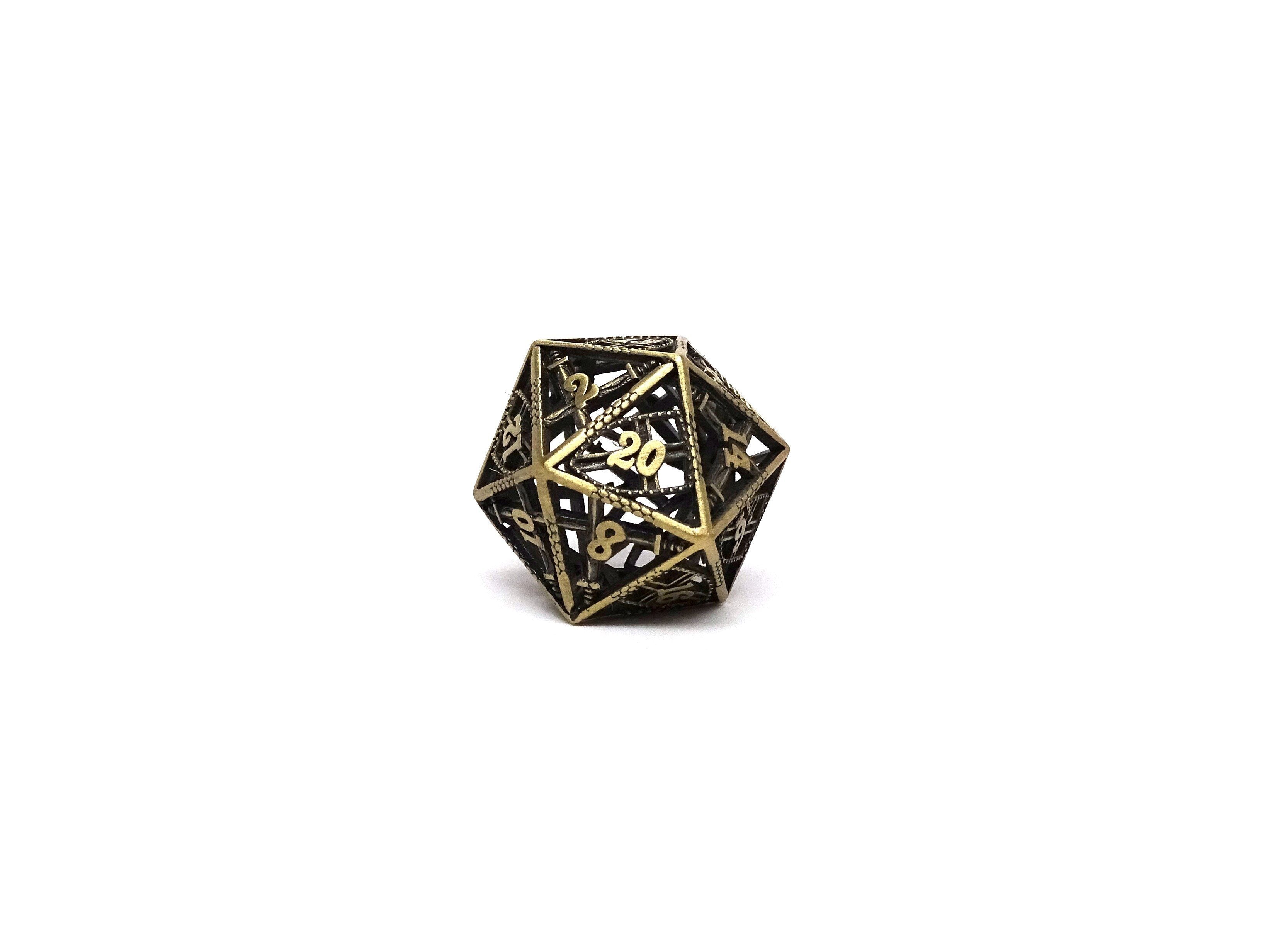 Hollow Dice of Divine Retribution - Legendary Bronze D20 - Bards & Cards