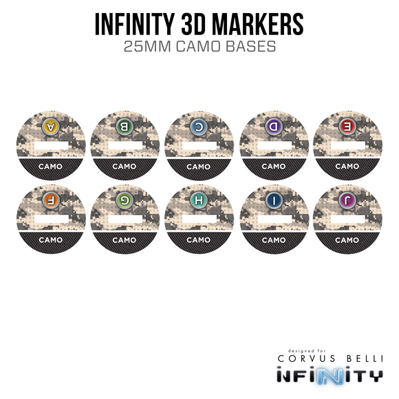 Infinity 3D Markers: Rokots, Female (25mm Camo) - Bards & Cards