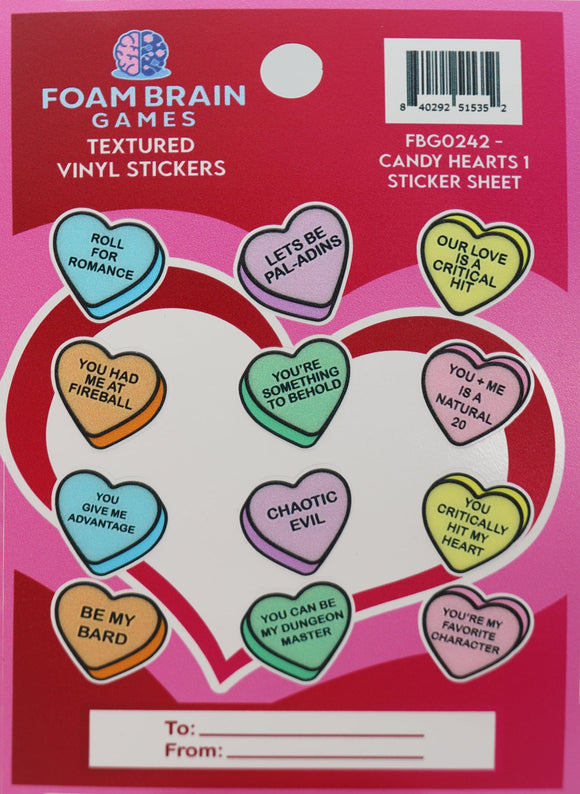 Candy Hearts Sticker Sheet - Bards & Cards