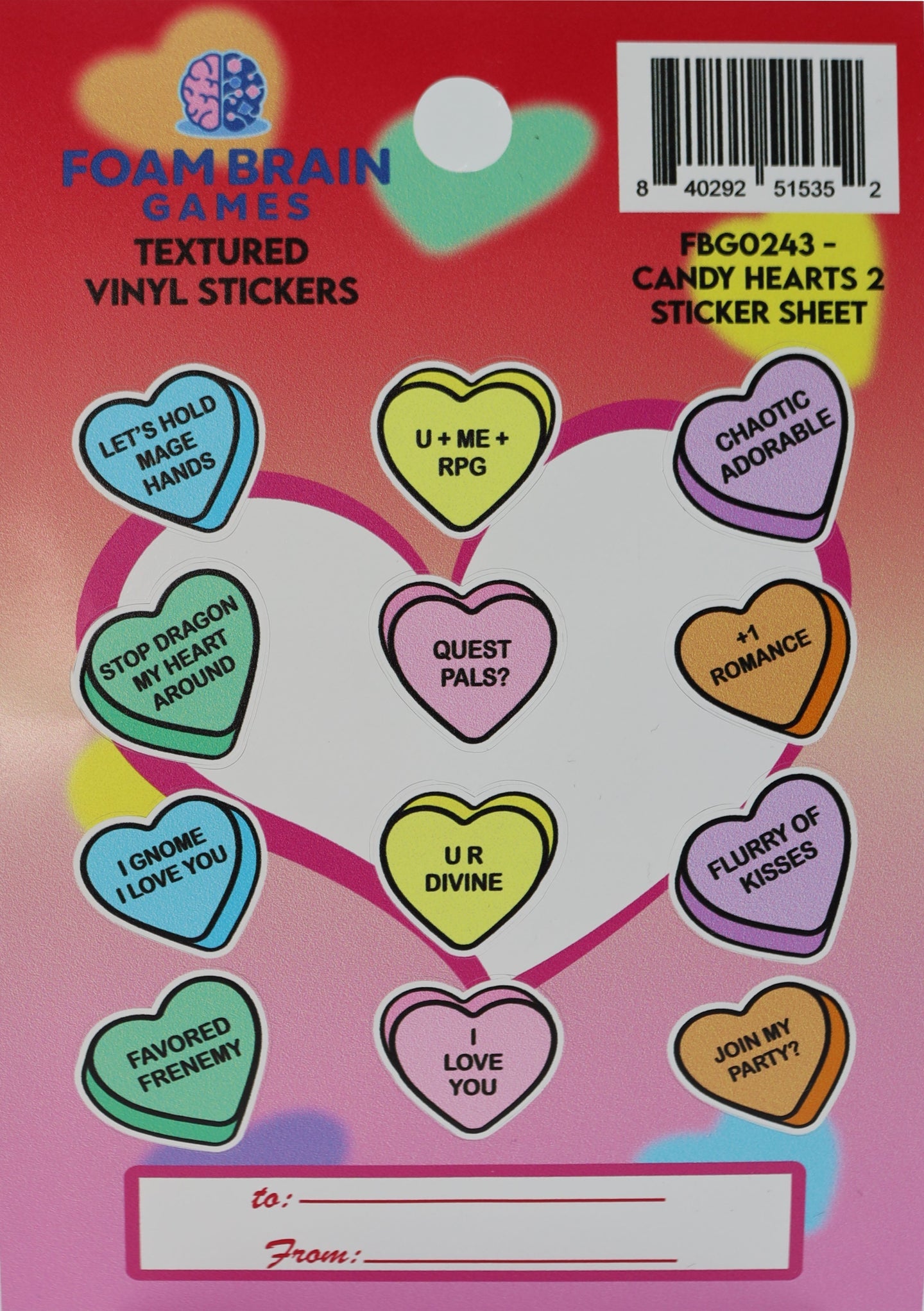 Candy Hearts Sticker Sheet