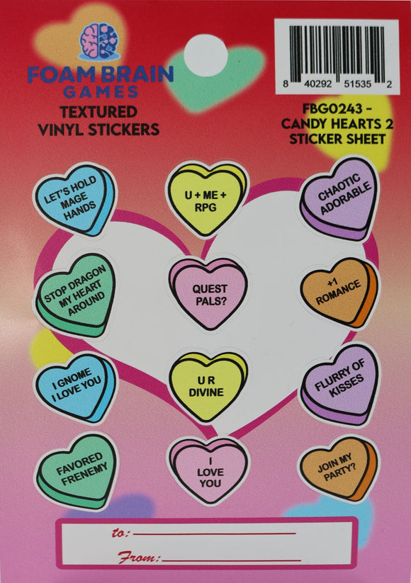 Candy Hearts Sticker Sheet - Bards & Cards